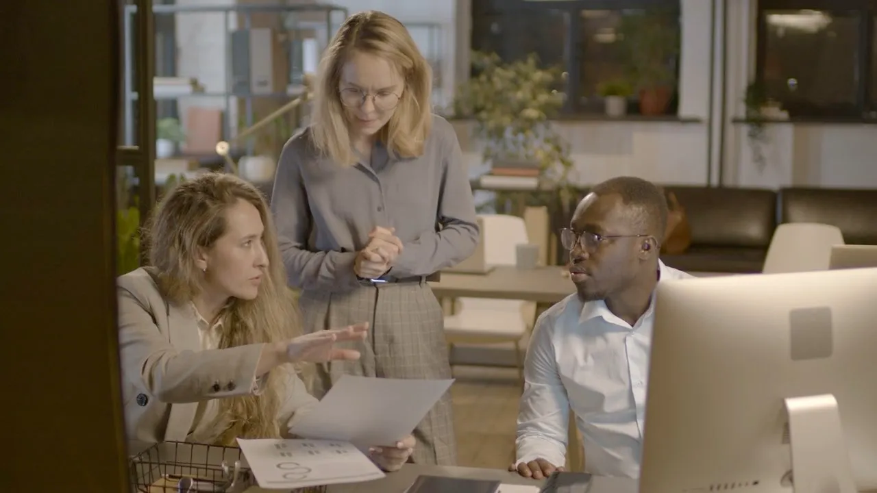 A client file being reviewed in an office